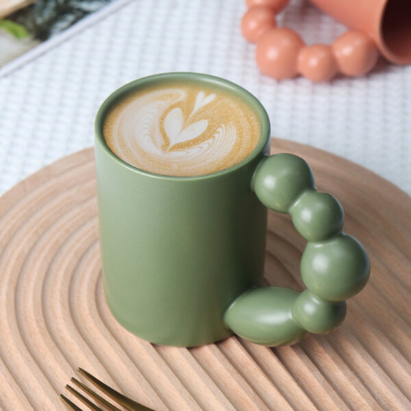 Creative Gourd Handle Glazed Ceramic Mug 10OZ