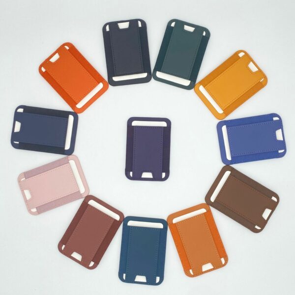 PU Leather Rubber Band Magnetic Phone Card Wallet