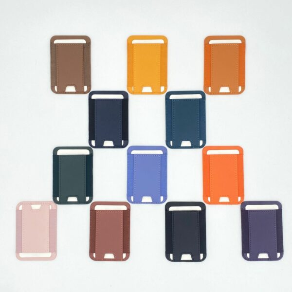 PU Leather Rubber Band Magnetic Phone Card Wallet