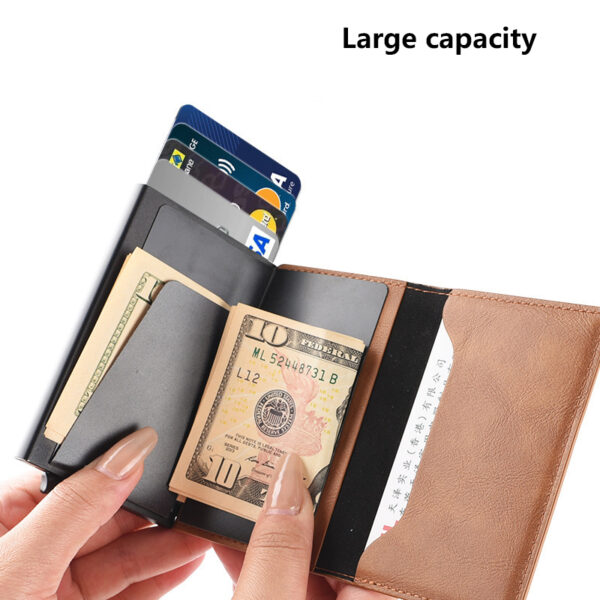 PU Leather Portable Ejector Card Holder