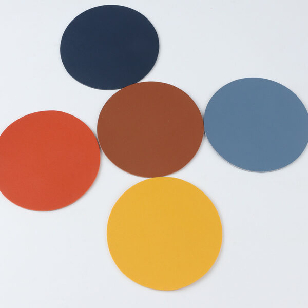 Solid Color Round Leather Insulated Coaster