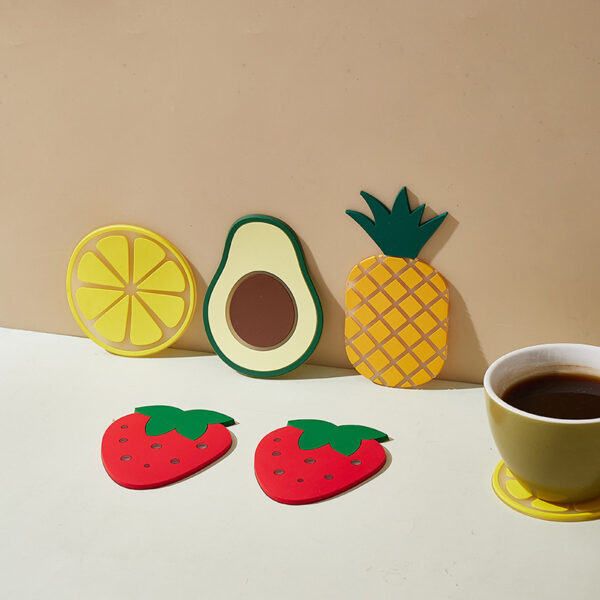 Customized Fruit-shaped PVC Insulated Coaster