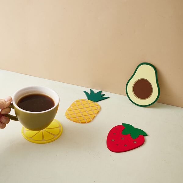 Customized Fruit-shaped PVC Insulated Coaster