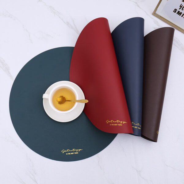 Customized Circle PU Leather Insulated Placemat