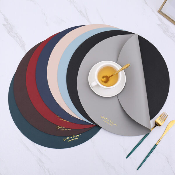 Customized Circle PU Leather Insulated Placemat