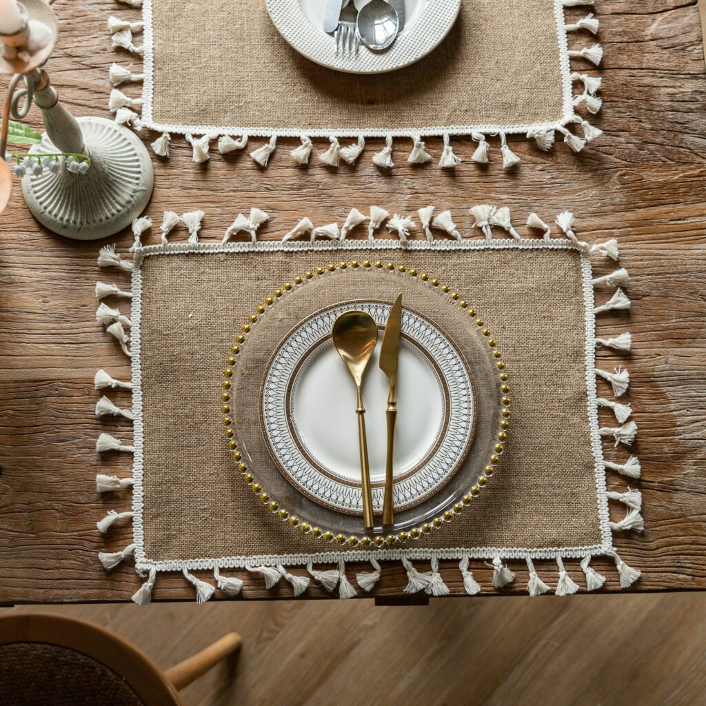 Vintage Jute Tassel Insulated Placemat