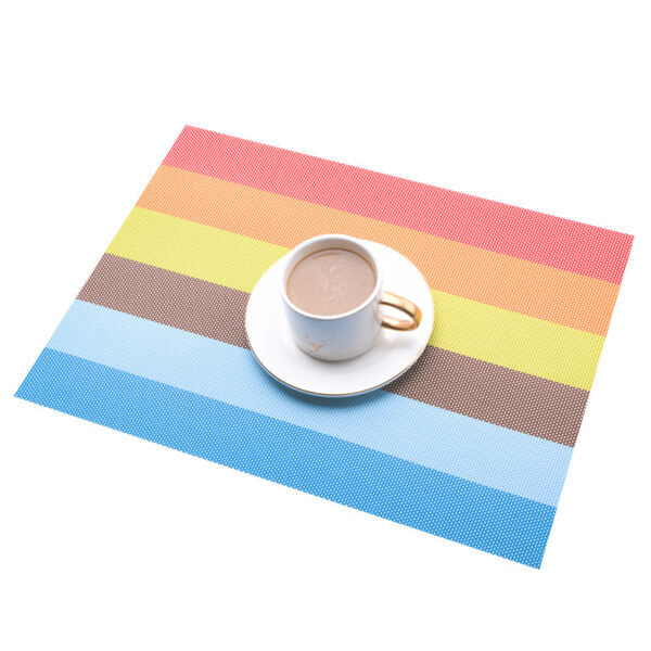 Customized PVC Eco-friendly Striped Insulated Placemat