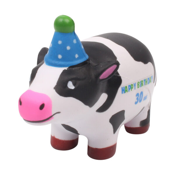 PU Foam Birthday Cow Shaped Stress Reliever