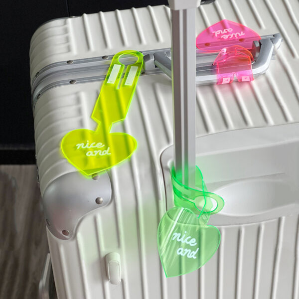 PVC Fluorescent Love Luggage Tag