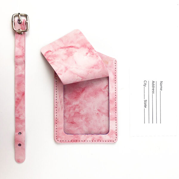 PU Leather Fancy Marble Pattern Luggage Tag