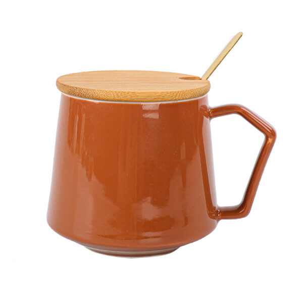 Small Ceramic Mug with Wooden Lid