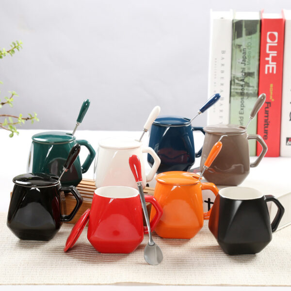 Glossy Diamond-Shaped Ceramic Mug