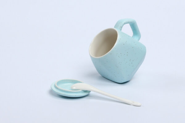 Frosted Diamond-Shaped Ceramic Mug