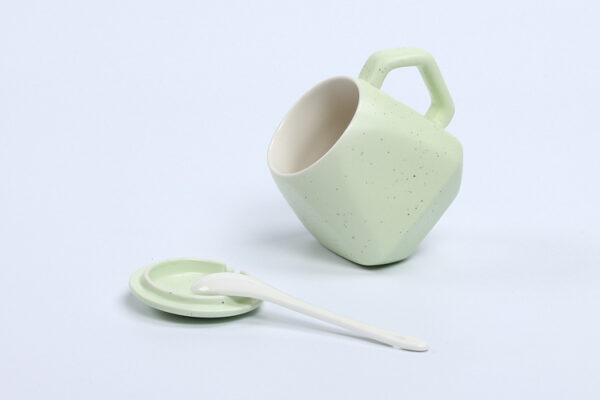 Frosted Diamond-Shaped Ceramic Mug