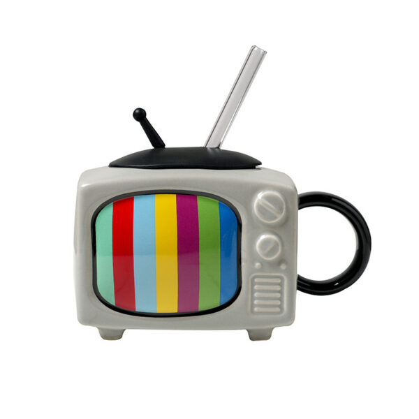 Fun TV-Shaped Straw Ceramic Mug