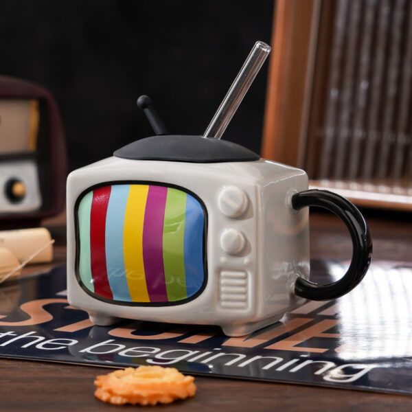 Fun TV-Shaped Straw Ceramic Mug