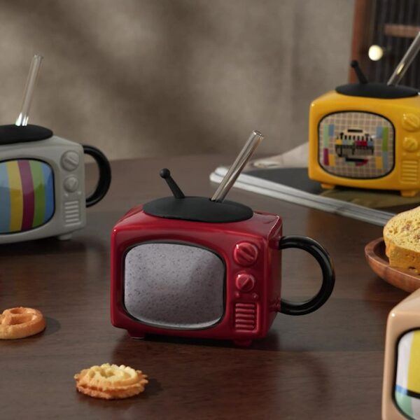 Fun TV-Shaped Straw Ceramic Mug