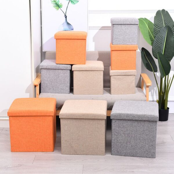 Stackable Square Storage Box Shoe Bench