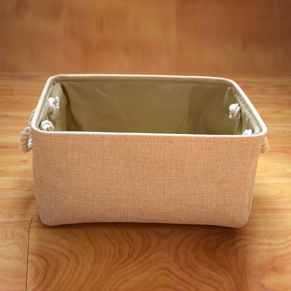 Linen Rectangular Handheld Storage Basket