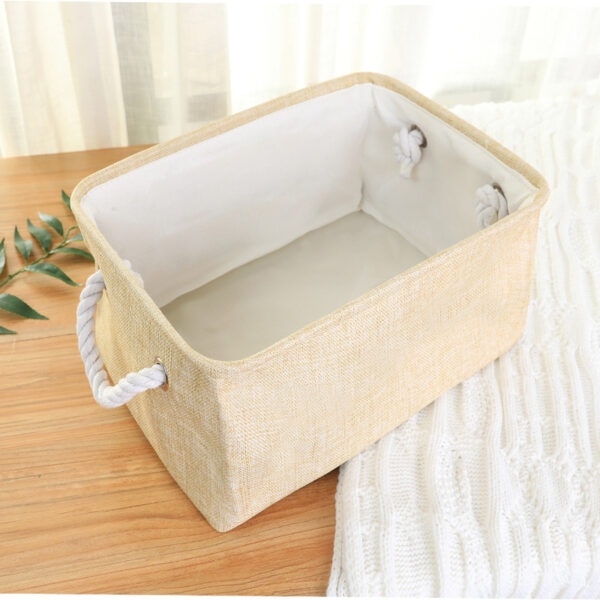 Linen Rectangular Handheld Storage Basket