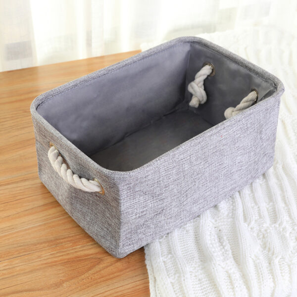 Linen Rectangular Handheld Storage Basket