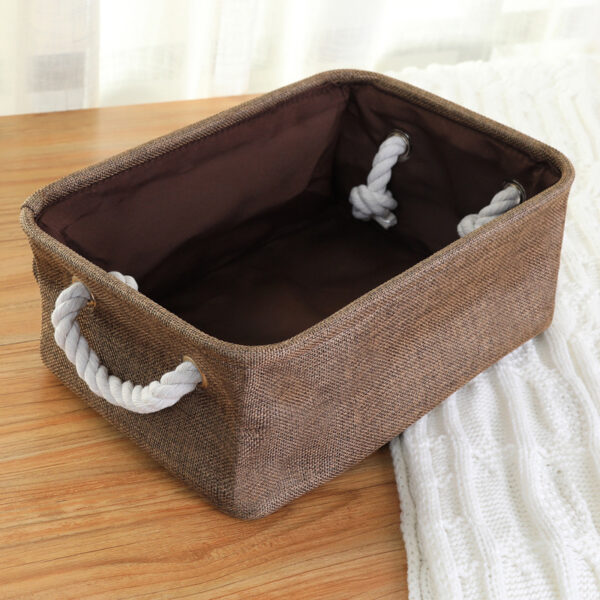 Linen Rectangular Handheld Storage Basket