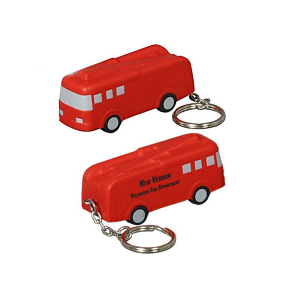 PU Foam Fire Truck Keychain