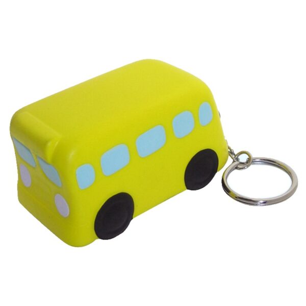 PU Foam Cartoon Bus Keychain