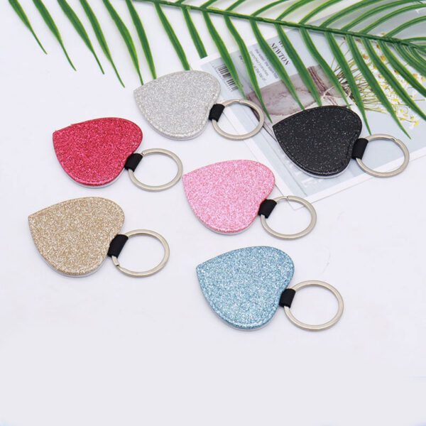 PU Heat Transfer Heart-Shaped Keychain