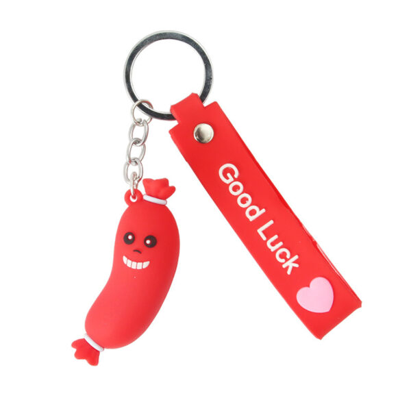 PVC Soft Rubber Sausage Keychain