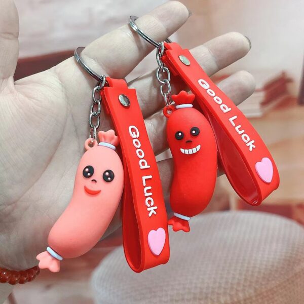 PVC Soft Rubber Sausage Keychain