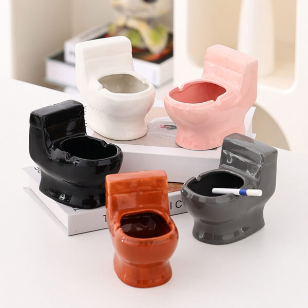 Creative Toilet-Shaped Ceramic Ashtray