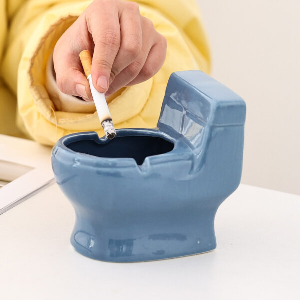 Creative Toilet-Shaped Ceramic Ashtray