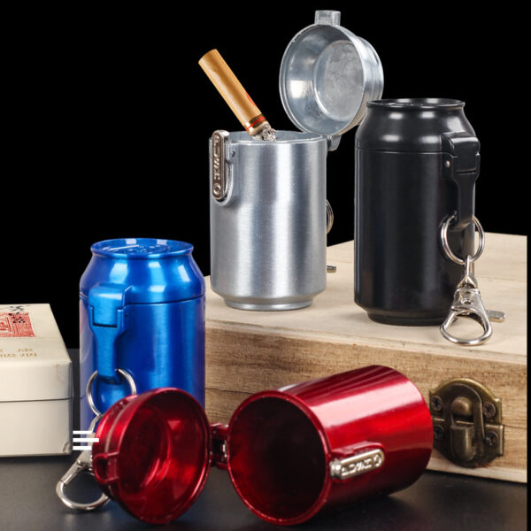 Portable Outdoor Stainless Steel Cola Can-Shaped Ashtray