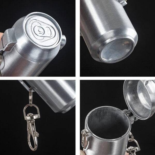 Portable Outdoor Stainless Steel Cola Can-Shaped Ashtray