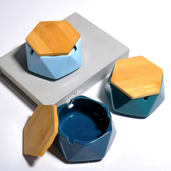 Diamond-Cut Ceramic Ashtray