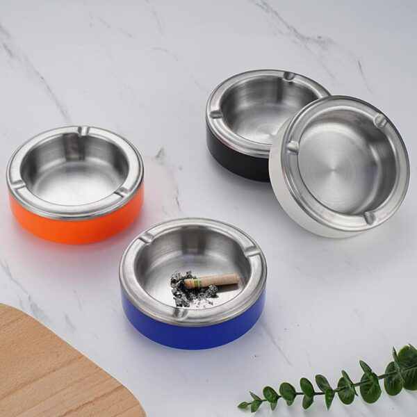 Large-Caliber Double-Layer Stainless Steel Ashtray