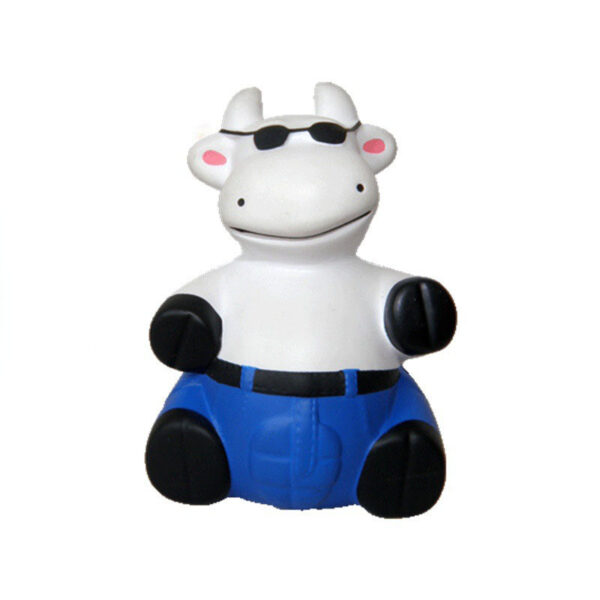 PU Foam Sunglasses-Wearing Cow Stress Relief Toy