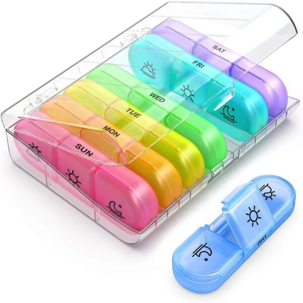 Weekly 21-Compartment Pill Organizer