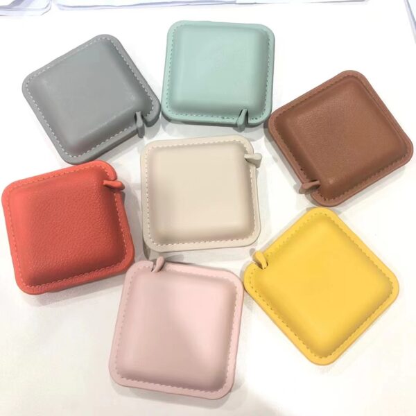 PU Leather Mini Square Tape Measure