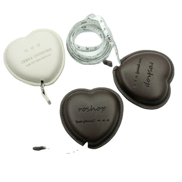 PU Leather Mini Heart-Shaped Tape Measure