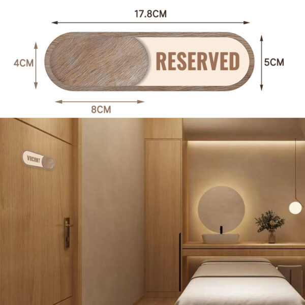 Customizable Slidable Wood Room Status Sign with Logo