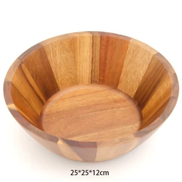 Wooden Salad Bowl with Customizable Logo