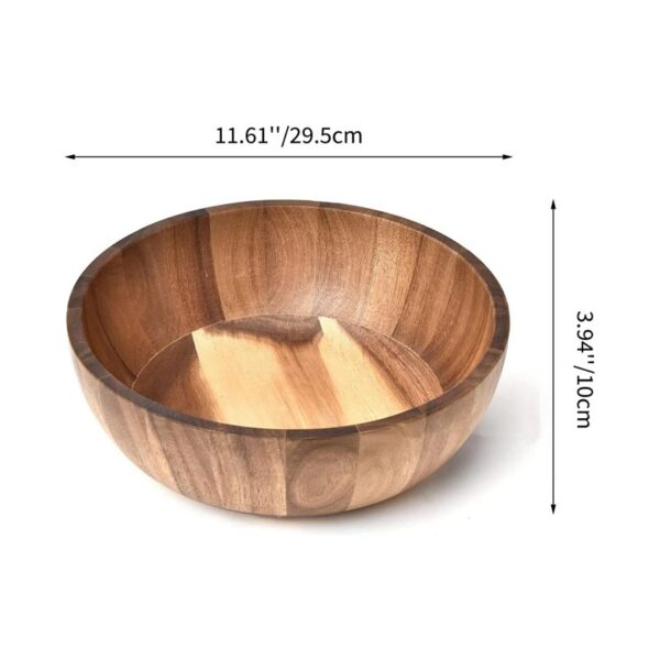 Engraved Wooden Salad Bowl With Wooden Spoon & Fork