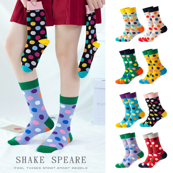 Custom Logo Polka Dot Mid-Calf Sock