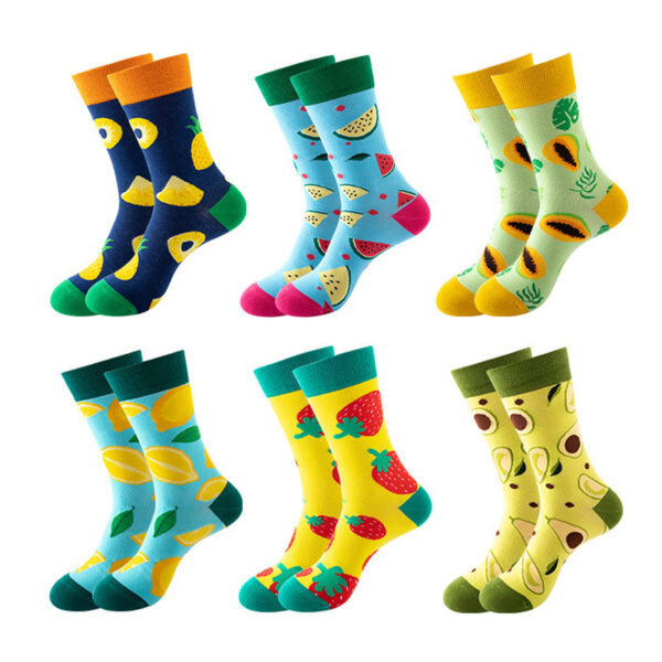 Full-Color Logo Fruit Cotton Sock