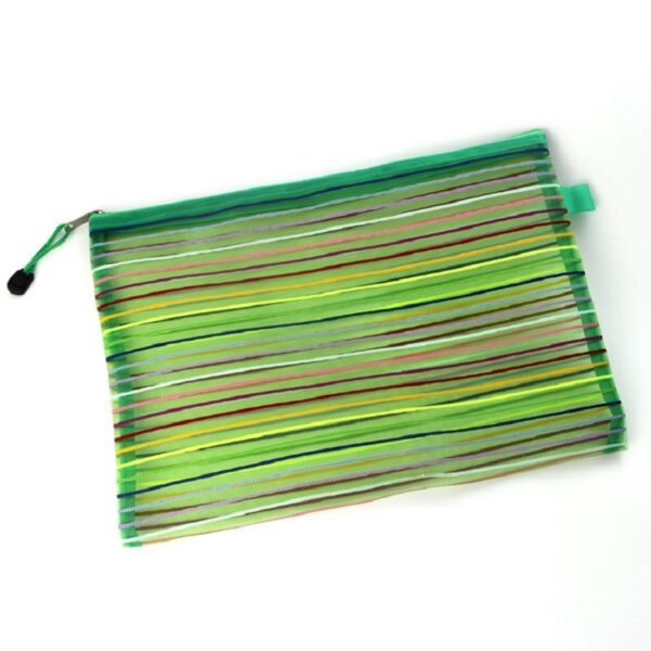 A4 Rainbow Mesh Zipper File Bag with Custom Logo