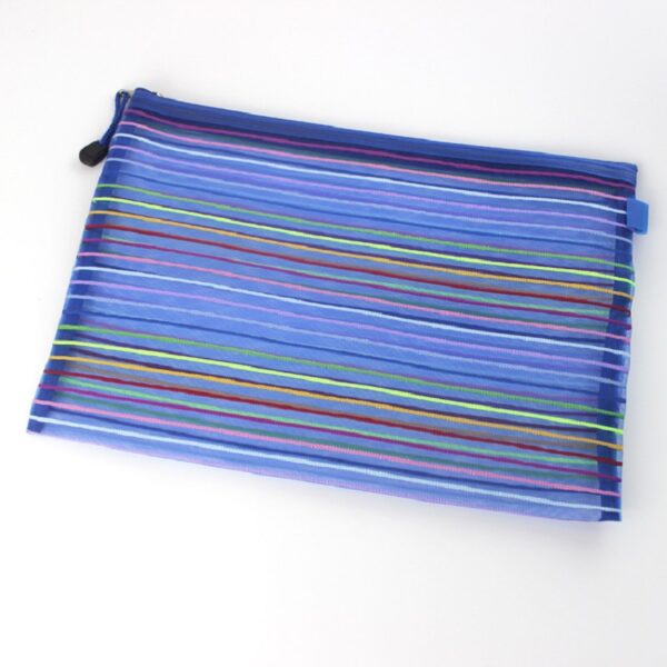 A4 Rainbow Mesh Zipper File Bag with Custom Logo