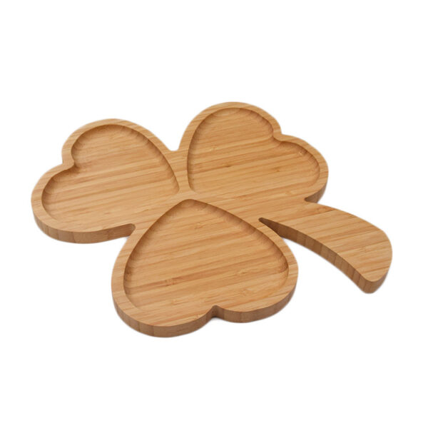 Lucky Clover Shaped Bamboo Tray