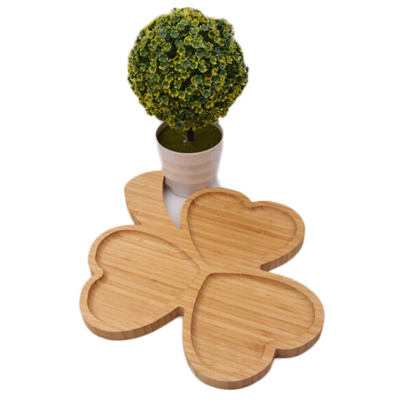 Lucky Clover Shaped Bamboo Tray